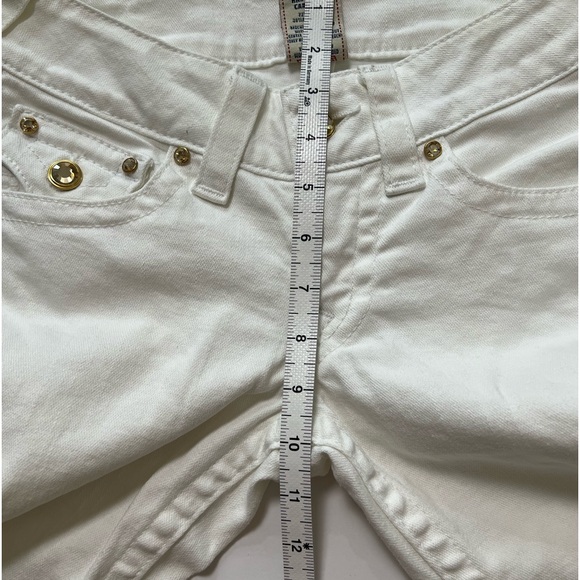 EUC True Religion Disco Sophie Cuffed Capri Jean Rhinestone Button  SZ-26 - Picture 11 of 12